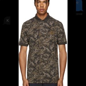 MENS Dolce & Gabbana green camo & bee polo